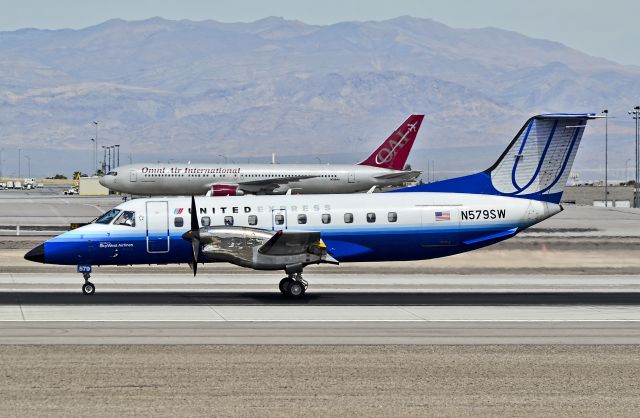 Embraer EMB-120 Brasilia (N579SW) - N579SW United Express 1998 Embraer EMB-120ER C/N 120347br /br /Las Vegas - McCarran International (LAS / KLAS)br /USA - Nevada, April 04, 2011br /Photo: Tomás Del Coro