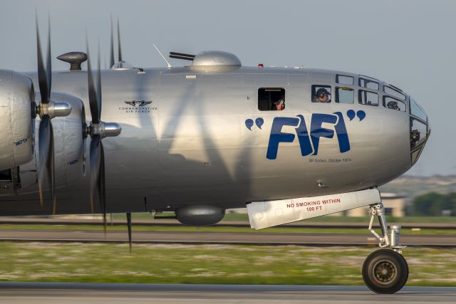 Boeing B-29 Superfortress (N529B) - The legendary B-29 Superfortress of the Commemorative Air Force, FiFi, is seen here being put through it's paces at Fort Worth's Alliance Airport in order to get the crew recurrent.