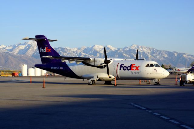 Aerospatiale ATR-42-300 (N903FX) - Sitting on the ramp in SLC