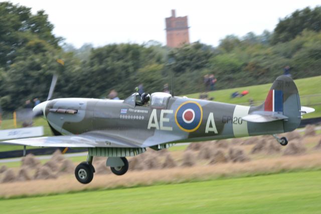 SUPERMARINE Spitfire (G-LFVB) - Spitfire MK 5 landing at Goodwood Airport on 13 Sep 2015