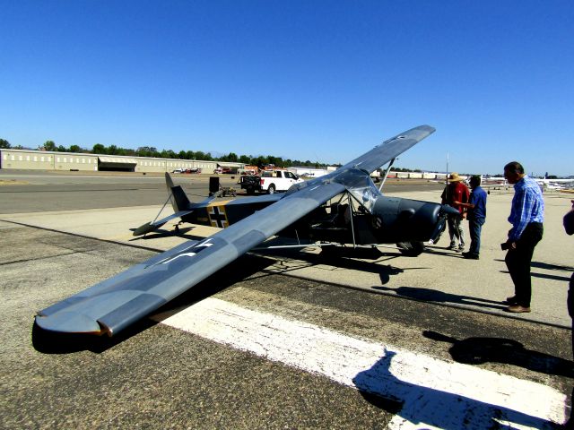 N156BP — - 2019 Slepcev Storch kit built experimental aircraft on the ramp after its right landing gear collapsed shortly after landing on RWY 24