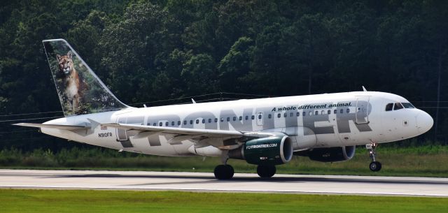 Airbus A319 (N910FR) - From the RDU observation deck, 6/14/18.