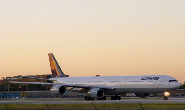 Airbus A340-600 (D-AIHX) - Holding short for the departure to Frankfurt am Main(EDDF) Note(This day the A380-800 Was arriving from Munich(EDDM)