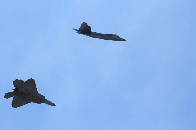 Lockheed F-22 Raptor — - In the pattern at Volk Field.