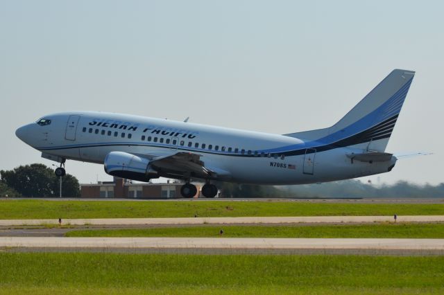 Boeing 737-500 (N708S) - Rotating at KCLT - 9/1/18