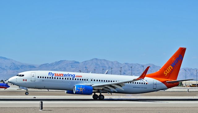 Boeing 737-800 (C-FJVE) - C-FJVE Sunwing Airlines 2006 Boeing 737-8DC - cn 34596/1875 - Split Scimitar Wingletbr /br /Las Vegas - McCarran International Airport (LAS / KLAS)br /USA - Nevada May 10, 2015br /Photo: Tomás Del Coro