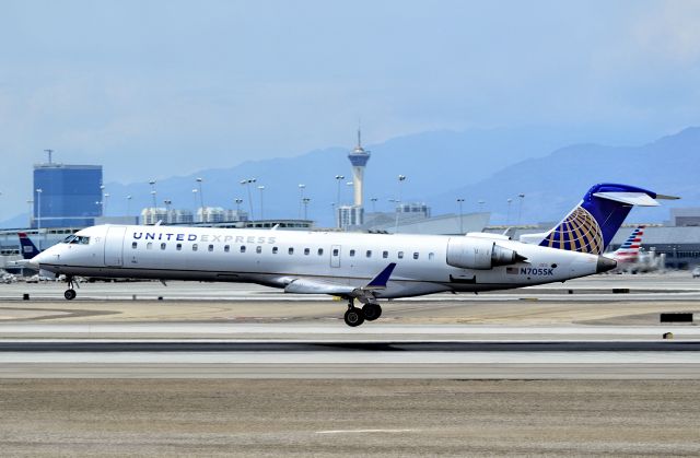 Canadair Regional Jet CRJ-700 (N705SK) - N705SK United Express (SkyWest Airlines) Canadair CL-600-2C10 Regional Jet CRJ-700 (cn 10145)br /br /McCarran International Airport (KLAS)br /Las Vegas, Nevadabr /TDelCorobr /July 12, 2013