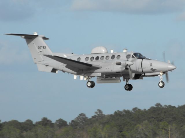 Beechcraft Super King Air 350 (03-0283) - "EVAL 85" back in Tallahassee, this time with a King Air 350, practicing in the pattern on a very windy day.