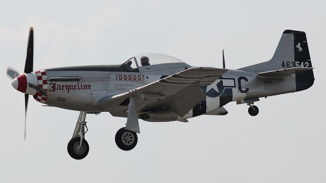 North American P-51 Mustang (N51HR) - Landing on runway 19 during the Legends of Airpower Weekend, 26 May 2018.