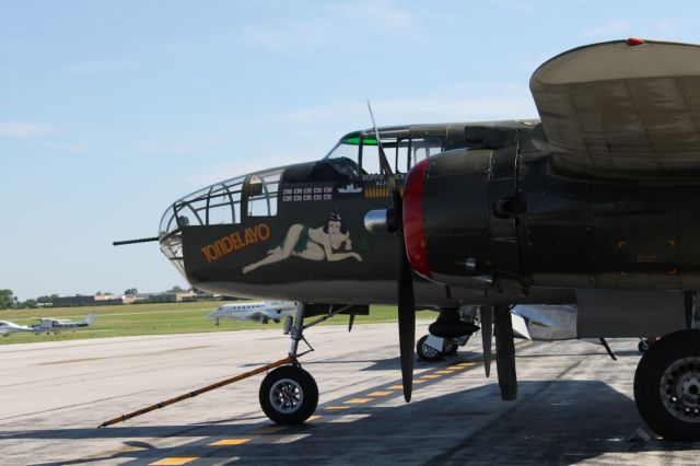 North American TB-25 Mitchell (13-0669) - Collings Foundation’s B-25 “Tondelayo” on display at the Dayton Wright Brothers Airport (KMGY) during the 2017 Wings of Freedom Tour 