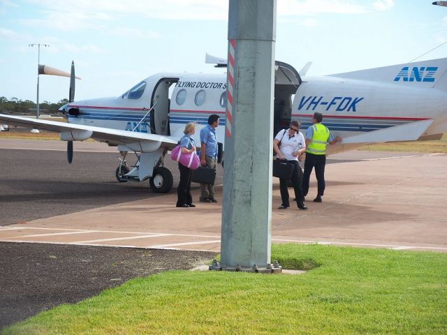 Beechcraft Travel Air (VH-FDK) - Flying Doctor at Whyalla in South Australia.