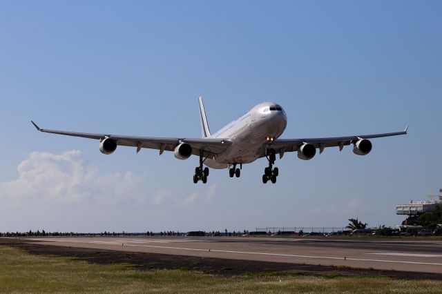 Airbus A340-300 (F-GLZR) - View from Simson Bay.Maho Beach in the distance.