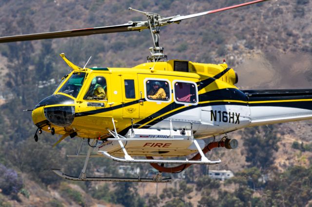 Bell UH-1V Iroquois (N16HX) - Water drop helicopter with firefighting crew onboard assisting Cal Fire in Southern California 6/30/22