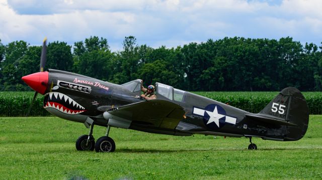 CURTISS Warhawk (N977WH) - Thom Richard in his beautiful Curtiss P-40 Warhawk named American Dream performing at the National Warplane Museum - Geneseo Airshow.