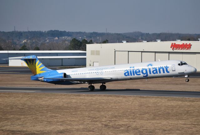 McDonnell Douglas MD-83 (N883GA) - rotating from runway 2 at KJQF - 2/7/14