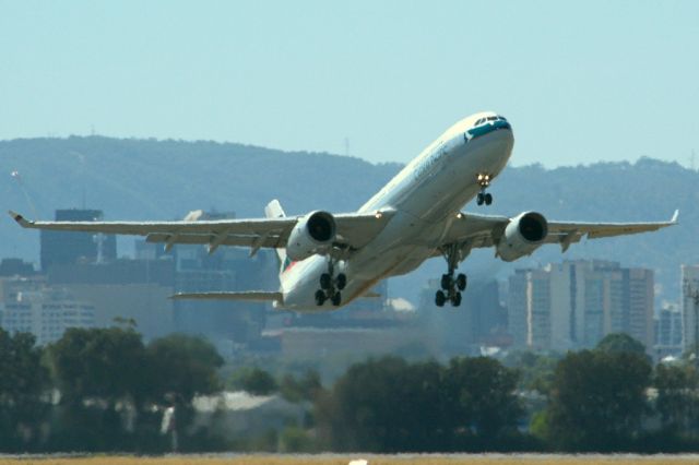 Airbus A330-300 (B-LAX) - Getting airborne off runway and heading home to Hong Kong via Melbourne. Thursday 4th April 2013.