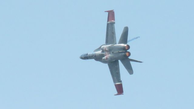 — — - CAF CF-18 afterburners at Airshow Atlantic, August 2024.