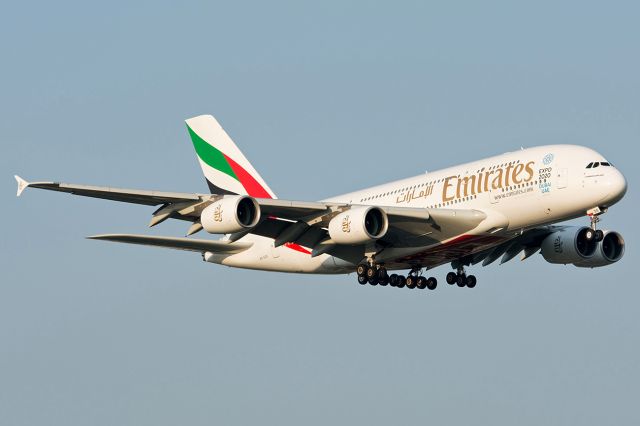 Airbus A380-800 (A6-EDO) - On short final for 22L from DXB via MXP, taken from the Mounds.  Taken on May 25th, 2016.