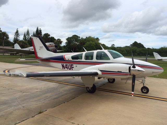 Beechcraft 55 Baron (N4UF) - At George Baker Aviation, New Symrna Beach, Florida