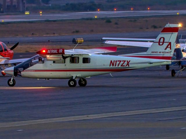 Partenavia P-68 (N17ZX) - Owyhee Air Research Vulcanair P68 Observer 2 leaves Livermore Municipal Airport. Livermore CA to gather data on the Creek Fire