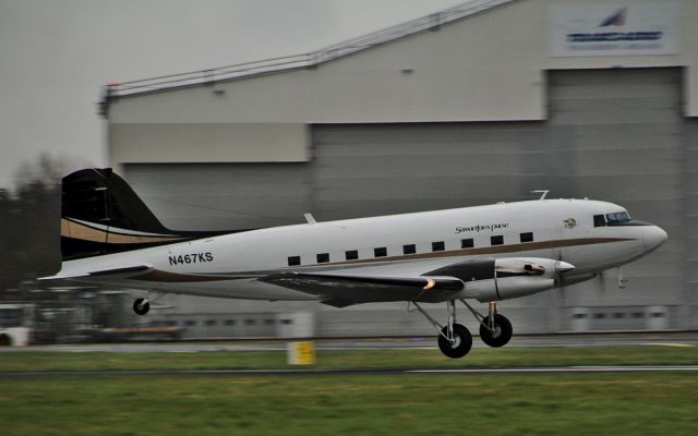 Douglas DC-3 (turbine) (N467KS) - priority air charter dc-3tp n467ks about to land at shannon 1/4/15.