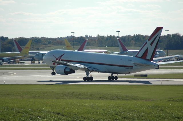 BOEING 767-200 (N745AX) - ABX 2930 Heavy 18L takeoff