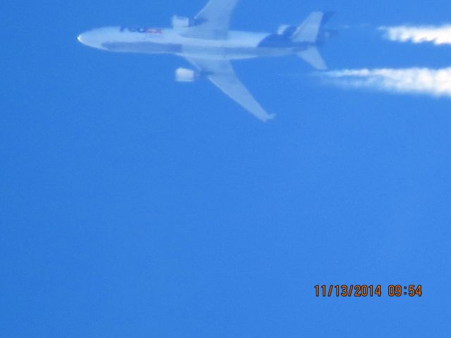 Boeing MD-11 (N596FE) - FedEx flight 429 from SEA to MEM over Southeastern Baxter Springs Kansas (78KS) at 35,000 feet.