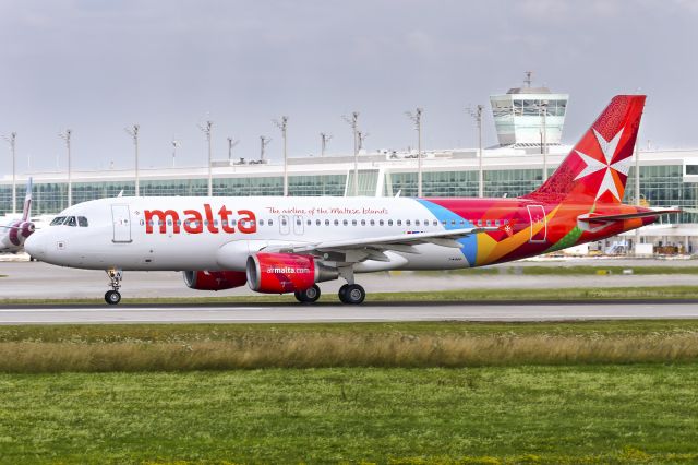 Airbus A320 (9H-AEN) - 7th July, 2018: Air Malta departing for Luqa from runway 26L at Munich Airport. This photo is dedicated to fellow aviation photographer Eddie Elsterfeld who drove many miles to meet me in Munich and brought his tall ladder so we could shoot over the perimeter chain-link wire fence.