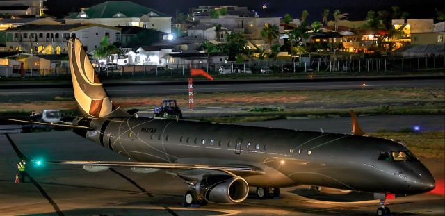 Embraer ERJ-190 (N527AH) - Private N527AH park on the ramp at TNCM St Maarten.