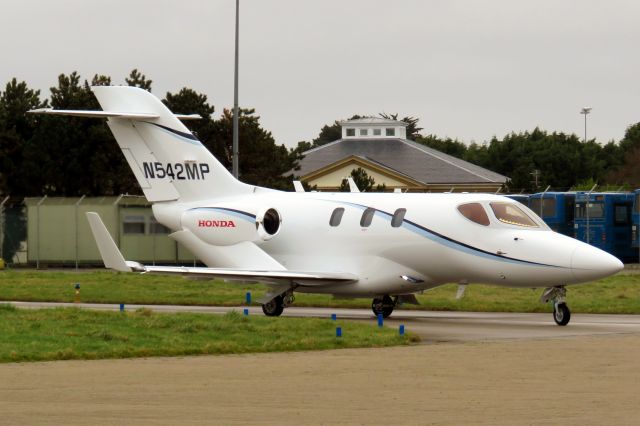 Honda HondaJet (N542MP) - 1st arrival at its new home field JER / EGJJ after transatlantic crossing.