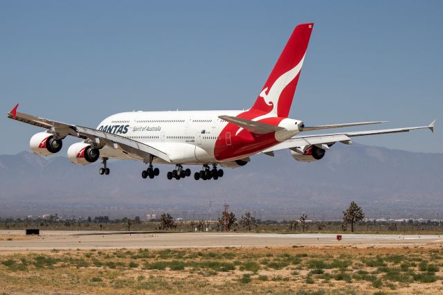 Airbus A380-800 (VH-OQE) - The first a380 arriving in the desert from MEL