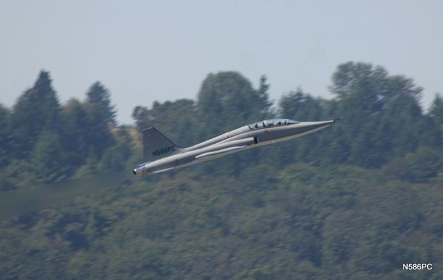 Northrop T-38 Talon (N586PC) - KBFI - N586PC departing Boeing Field on 7/21/2005 headed north towards Elliot Bay