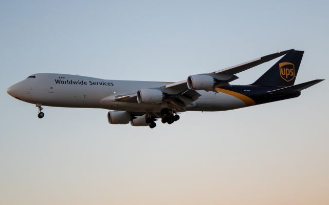 BOEING 747-8 (N613UP) - Philadelphia's inaugural Boeing 747-8F service, from UPS originating from Lousiville.  