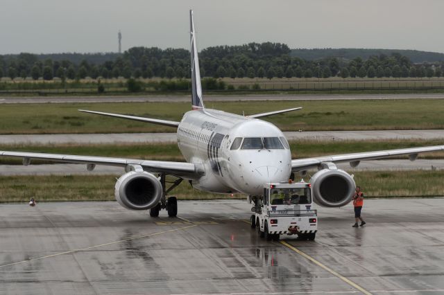 Embraer ERJ-190 (SP-LMD) - 5th June, 2024: From Berlin with love! Flight LO 390 being pushed back for departure to Warsaw Chopin Airport. 
