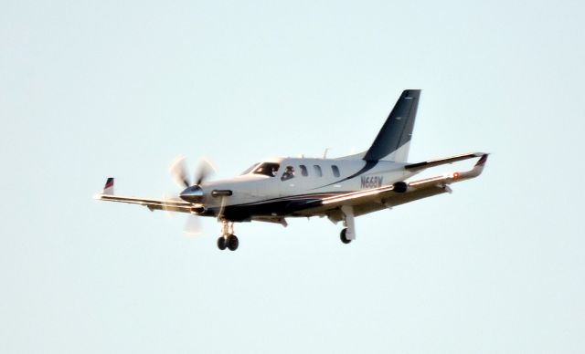 Daher-Socata TBM-900 (N668W) - 2014 SOCATA TBM 700br /2019-04-16 Tue 18:36 PST , landing at CA35, San Rafael, CA 94903