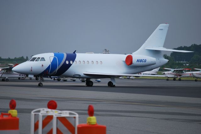 Dassault Falcon 2000 (N18CG) - Parked at Concord Regional Airport - 6/17/09  Registered Owner: Corning Inc.