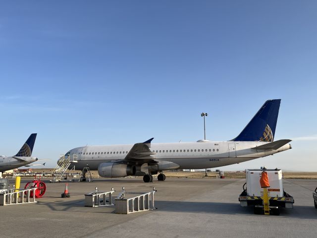 Airbus A320 (N415UA) - Two days before it was flown to MZJ, assume part out and scrap