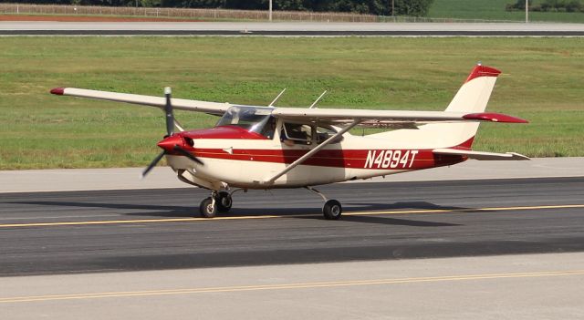 Cessna Skylane (N4894T) - A Cessna 182 Skylane moving down the west taxiway at Huntsville International - August 23, 2016