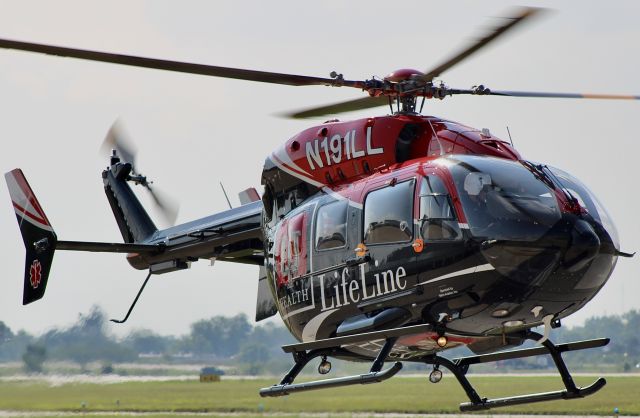 KAWASAKI EC-145 (N191LL) - An IU LifeLine helo heading back to Northwest Health - Porter (46II) after grabbing some fuel. br /br /N191LL is a 2009 Eurocopter EC45, SN 9319, operated by IU Health LifeLine. br /br /7/4/23