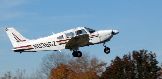 Piper Cherokee (N8366Z) - Shortly after departure is this 1981 Piper Cherokee PA-28-181 in the Autumn of 2022.