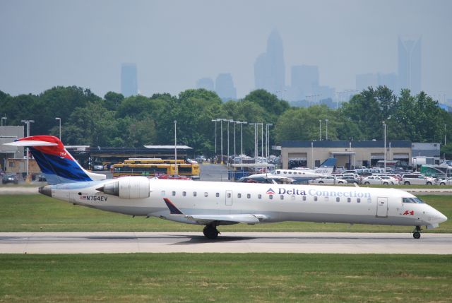 Canadair Regional Jet CRJ-700 (N754EV) - Rolling 18C - 5/19/10