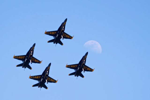 McDonnell Douglas FA-18 Hornet — - Blue Angels diamond at the Spirit of St Louis Air Show