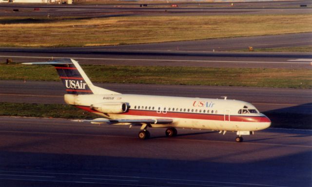 Fokker Fellowship (N482US) - From the 1990s this Fokker F28-4000 in Piedmont colors taxis at Logan. 