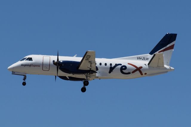 Saab 340 (VH-ZLW) - SAAB 340B cn 340B-387. Regional Express VH-ZLW final 06 YPPH from Carnarvon 29 January 2021