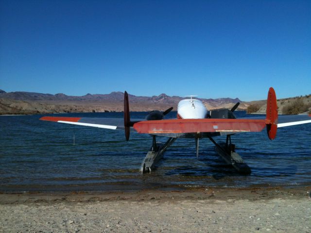 Beechcraft 18 (N21PN) - Beeched Beech 18 on Lake Mojave