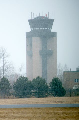 — — - Control tower as the snow apporaches