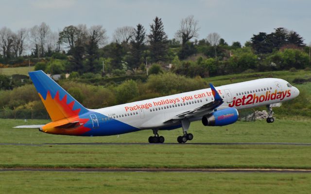 G-LSAK — - jet2 757-200 g-lsak dep shannon for marseille with the munster rugby team onboard.25/4/14.