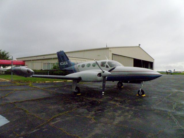 Cessna 421 (N234DA) - A sharp Cessna 421 sits on the ramp at Blue Grass Airport (KLEX) awaiting a Number 1....