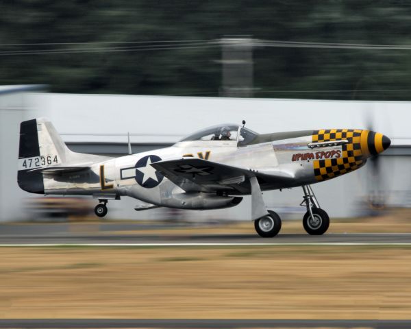 N723FH — - Flying Heritage COllections P-51D "Upupa Epops" taking off for the airshow at the 2015 Arlington Fly-In at AWO.