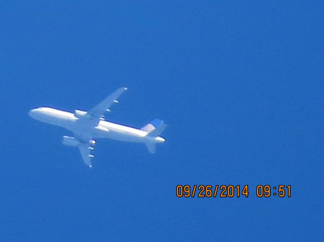 Airbus A320 (N467UA) - United flight 229 from IAD to SAN over Southeastern Kansas at 36,000 feet.